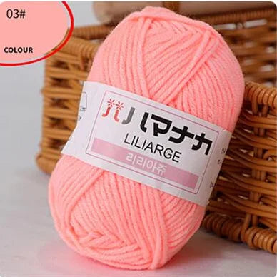 25G Milk Sweet Soft Baby Cotton Knitting Wool Thick Fiber Yarn Velvet Hand Threads for Knitting Wool Crochet Yarn for DIY Sweate