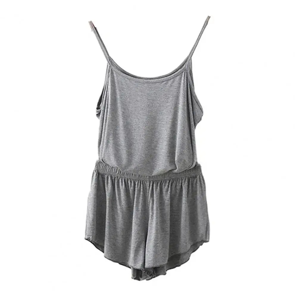 2 Pcs/Set Lounge Women Summer Pajamas Solid Color Sleeveless Camisole Shorts Lady Pajamas for Women Sleepwear Set