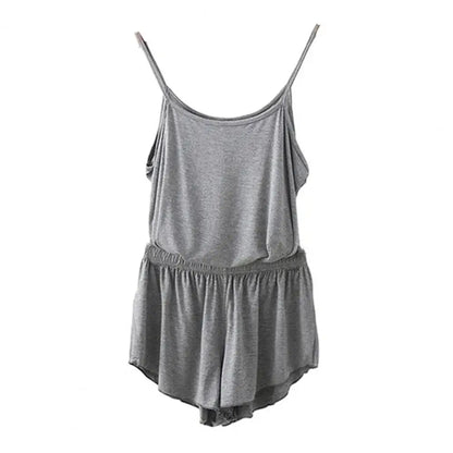 2 Pcs/Set Lounge Women Summer Pajamas Solid Color Sleeveless Camisole Shorts Lady Pajamas for Women Sleepwear Set
