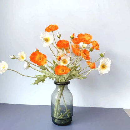 Artificial Poppy Flowers Bouquet Silk Fake Flowers For Home Garden Decor Marriage Party Wedding Decoration DIY Vase Accessories