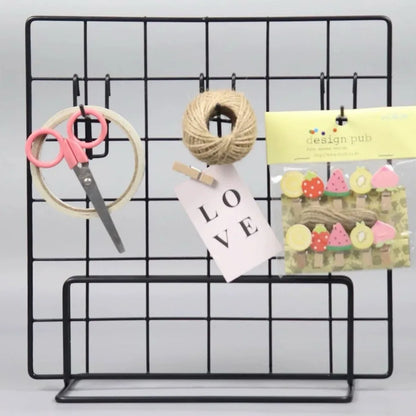 Creative Grid Display Rack with Base Metal Desktop Stand Grid Frame Jewelry Booth Rack For Grid Panel