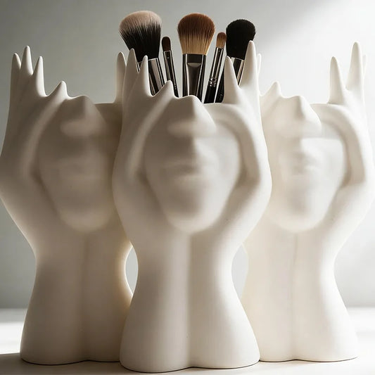 Vinyl Figure Creative Human Body Art Styling Storage Holders for Makeup Brushes Pens Holder Desktop Home Office Organizer Decor