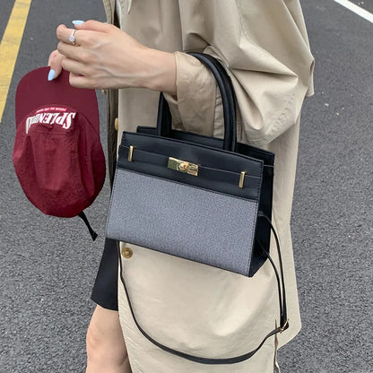 Fashionable Versatile Women's Handbag 2025 New Style Commuter Single Shoulder Crossbody Bag Trendy PU Material Medium Size Zi...