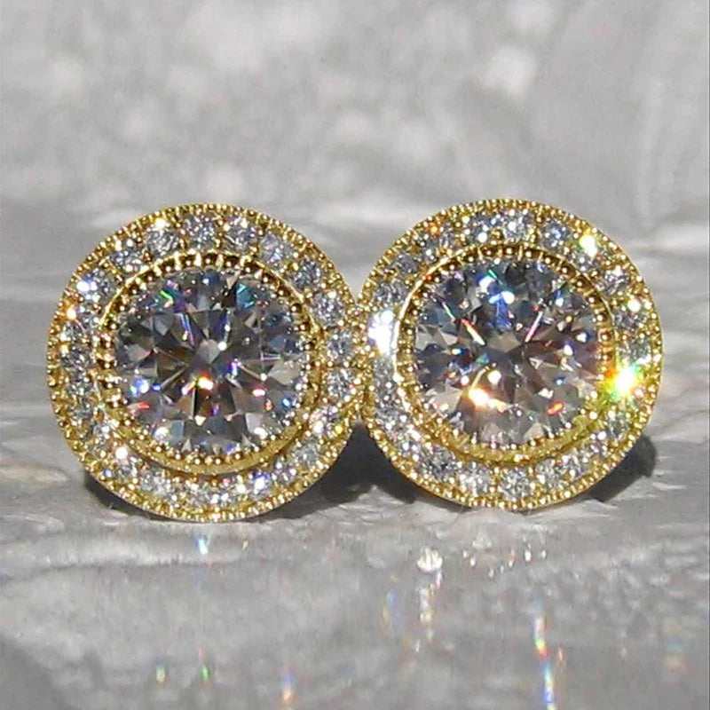 2026 Dainty Small Round CZ Stud Earrings for Women Simple and Elegant Daily Wear Ear Piercing Accessories Statement Jewelry
