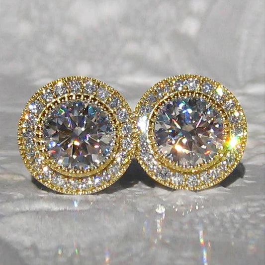 2026 Dainty Small Round CZ Stud Earrings for Women Simple and Elegant Daily Wear Ear Piercing Accessories Statement Jewelry