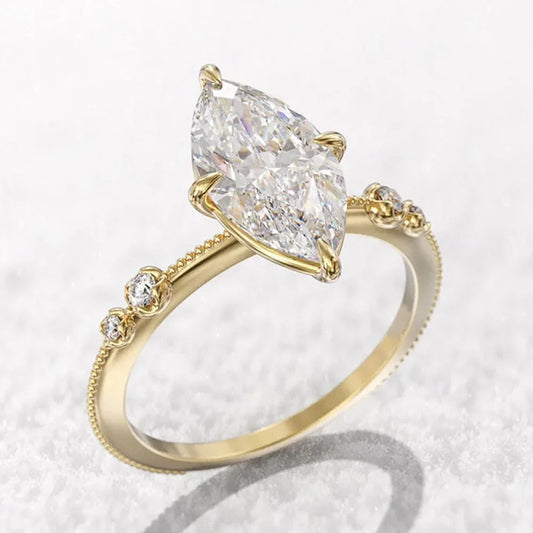 2026 AAA Crystal Marquise Cubic Zirconia Rings for Women Fashion Thin Ring Engagement Wedding Accessories Statement Jewelry