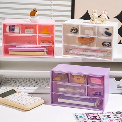 9 Grids Desktop Compartment Box Storage Box Jewelry Cosmetic Box Drawer Desk Organizer Earrings Makeup Transparent Container