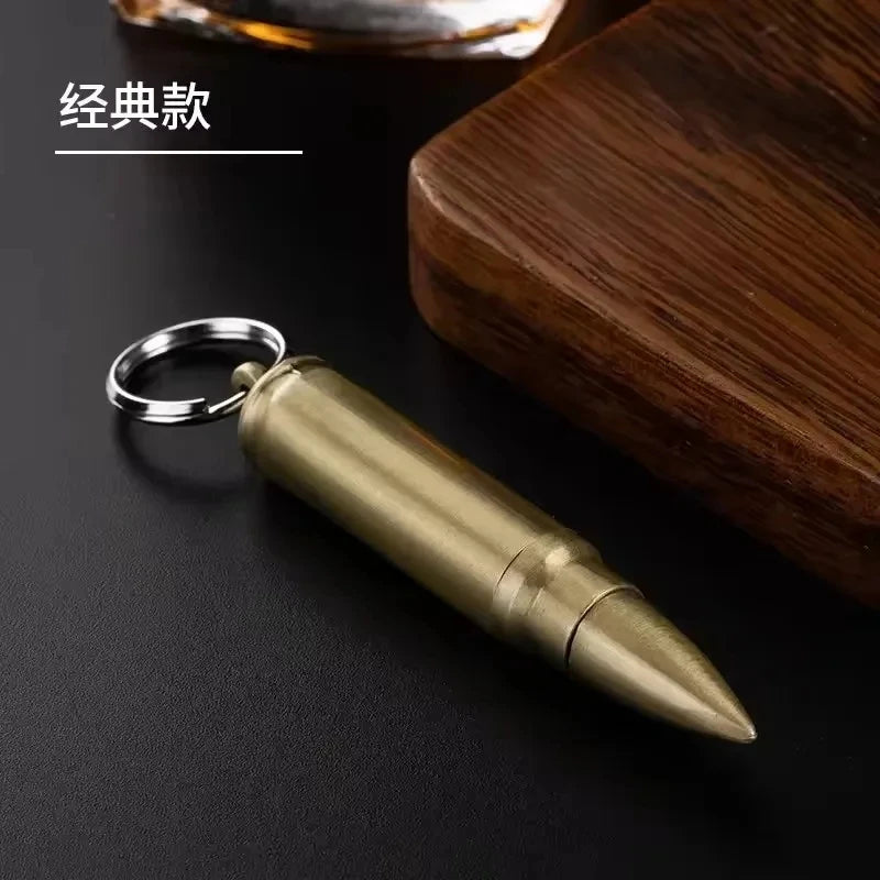 New Gold Bar Design Metal Pendant Lighter Open Flame Smoking Accessory for Outdoor Adventure Small Portable Lighting Tool