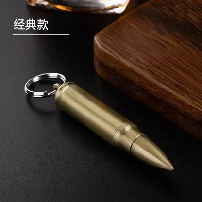 New Gold Bar Design Metal Pendant Lighter Open Flame Smoking Accessory for Outdoor Adventure Small Portable Lighting Tool