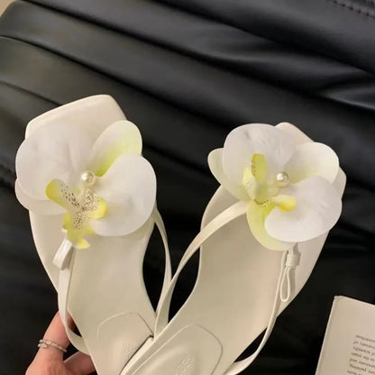 1 Pair Simulation Coloful Thai Fairy Butterfly Flower Shoe Buckles Personalized Design Phalaenopsis Shoe Flower Sandals
