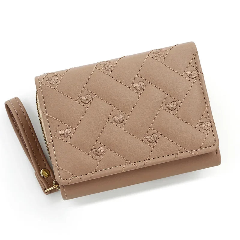 Women's Luxury Designer Pink Kawaii Coin Purse Small Leather Wallet for Ladies