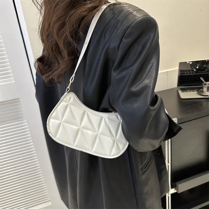 New Solid Color Casual Women's Handbags Shoulder Bag with Niche Retro Design Fashionable and Trendy Leather Crossbody Bags