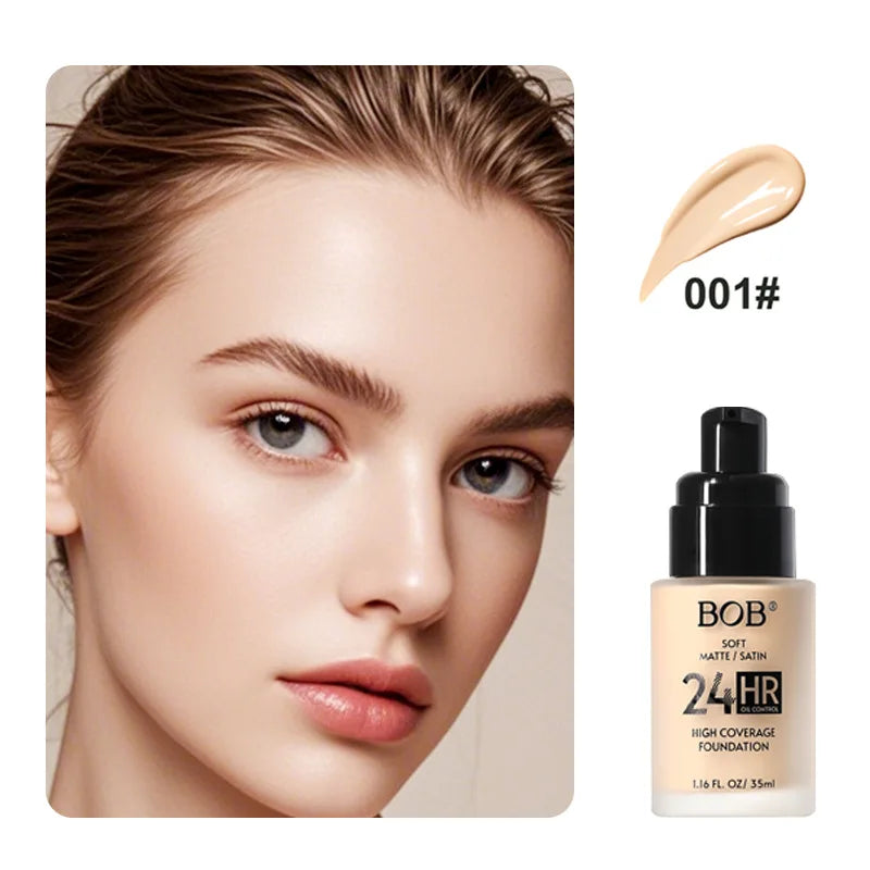 Misty Matte Liquid Foundation, Concealer, Long-lasting Makeup, Oil Control, No Powder Sticking, Moisturizing Foundation Cream