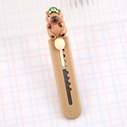 1 Piece Lytwtw's Cartoon Capybara  Art Cutter Utility Knife Mini Student Art DIY Tools Creative Stationery School Supplies