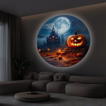 LED atmosphere projection light, pumpkin head and castle creative design, Halloween atmosphere light, USB lamp lighting