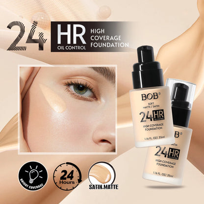 Misty Matte Liquid Foundation, Concealer, Long-lasting Makeup, Oil Control, No Powder Sticking, Moisturizing Foundation Cream