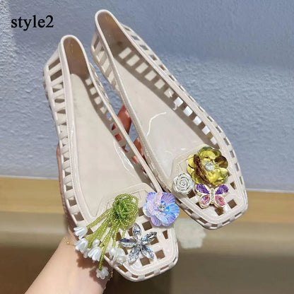 Crystal Flower Shoe Clips Shoes Accessories Tassel Pendant Flower Shoe Buckles Cool Show Sweet Fashion Shiny Shoe Ornaments
