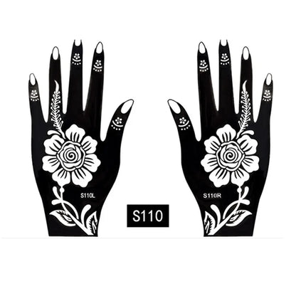 2025 New Professional Henna Stencil Temporary Hand Tattoo Body Art Sticker Template Wedding Tool Flower Tattoo Stencil