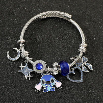 Disney-Lilo & Stitch Bracelet Anime Wristband, Cartoon Accessories for Kids, Birthday Gift, Toy for Boys and Girls, 7Styles