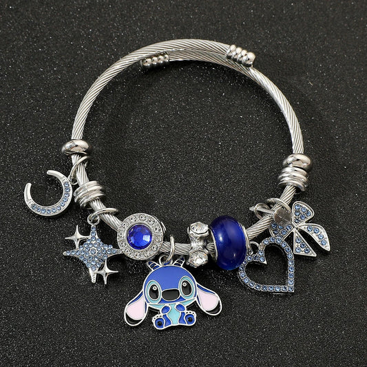 Disney-Lilo & Stitch Bracelet Anime Wristband, Cartoon Accessories for Kids, Birthday Gift, Toy for Boys and Girls, 7Styles