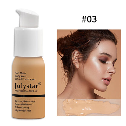 10-Color Oil-Control Foundation Cream Long-Lasting Makeup Base Concealer Non-Caking Beauty Skincare Cosmetics