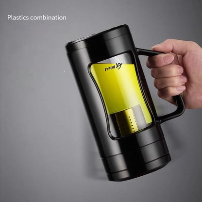 GIANXI Double Glass Water Bottle With Handle Sports Water Bottle Outdoor Travel Portable Leak Proof Drink Tea Separation Cup