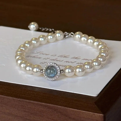 New 925 Sterling Silver Bracelet Pearls Knots Bracelet for Women Fashion Heart Pearls Bracelet  Luxury Jewelry Accessories Gift
