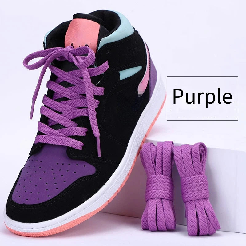 1 pair flat shoes Solid color shoelaces Canvas shoes sports and leisure shoelaces length 100/120/140/160/180cm Shoe accessories