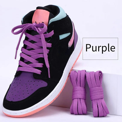 1 pair flat shoes Solid color shoelaces Canvas shoes sports and leisure shoelaces length 100/120/140/160/180cm Shoe accessories