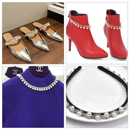 Ducrystal 40-90CMYard Glitter Crystal Pendant Trim Chain Glass Rhinestone Crystal Tassels Claw Chain DIY ,Garment,Shoes,Dress