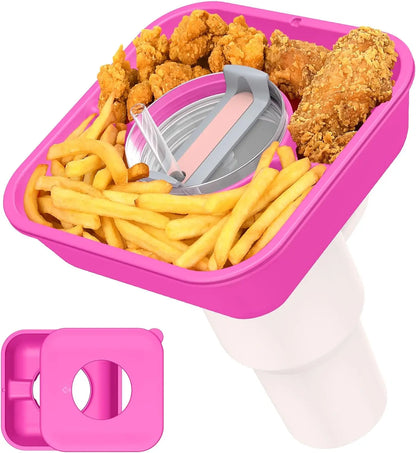 New Silicone Snack Bowl with Cover for Stanley 40oz Divided Snack Tray 4 Divided Snack Plates Stanley Cup Accessories 1PC