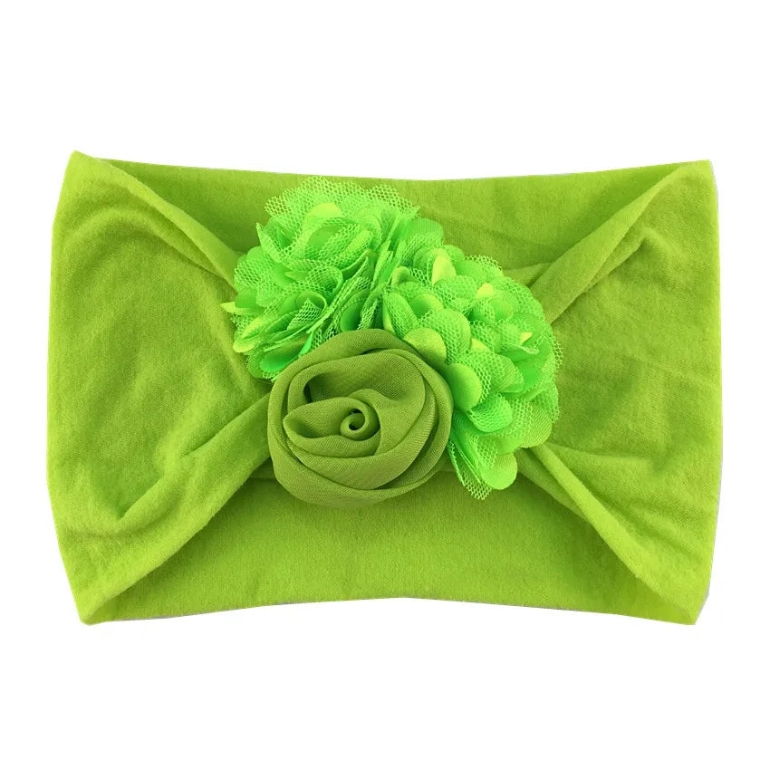 Kids Headwear Soft Stretch Flower Headband Knot Wide Nylon Headwraps Baby Girls Hair Bands Photo Props for Newborn Accessories
