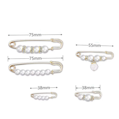 2/20pcs Clothing Brooch Pearl Waist Adjustment for Women Pearl Lapel Pin Sweater Dress Brooch Pins Badge Buckle DIY Accessories