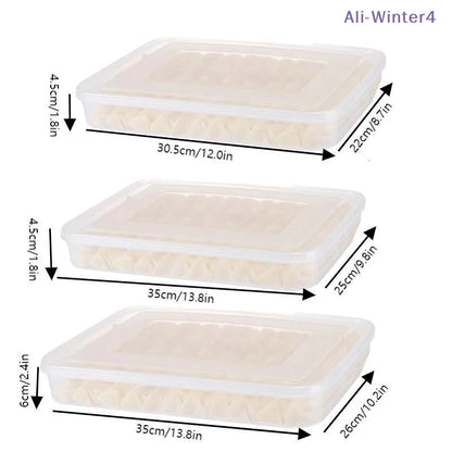 【Winter4】Kitchen Storage Box Refrigerator Organizer Transparent Food Containers Tray For Dumpling Fruits Vegetables Meat Cake