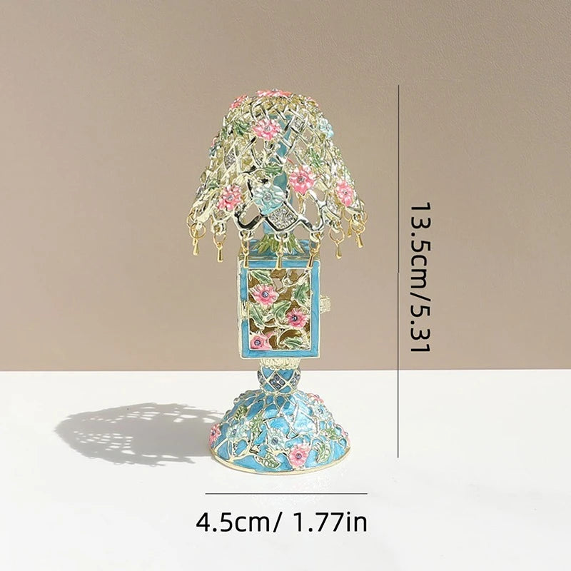Alloy Enamel Color Jewelry Box Retro Ring Earring Storage Case Woman Trinket Display Case Luxury Jewellery Storage Container