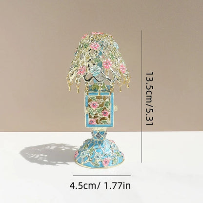 Alloy Enamel Color Jewelry Box Retro Ring Earring Storage Case Woman Trinket Display Case Luxury Jewellery Storage Container