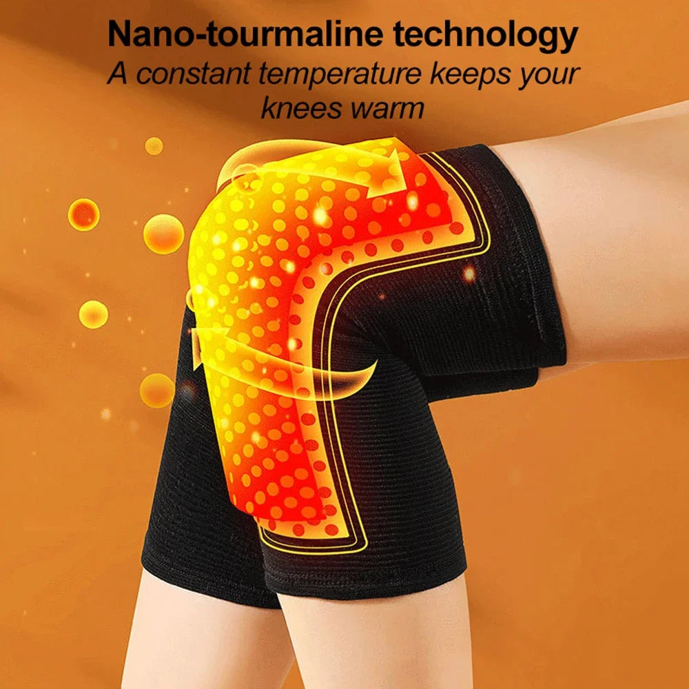 1 Pair Self Heating Support Knee Pads Knee Brace Warm for Arthritis Joint Pain Relief and Injury Recovery Belt Knee Massager Pad