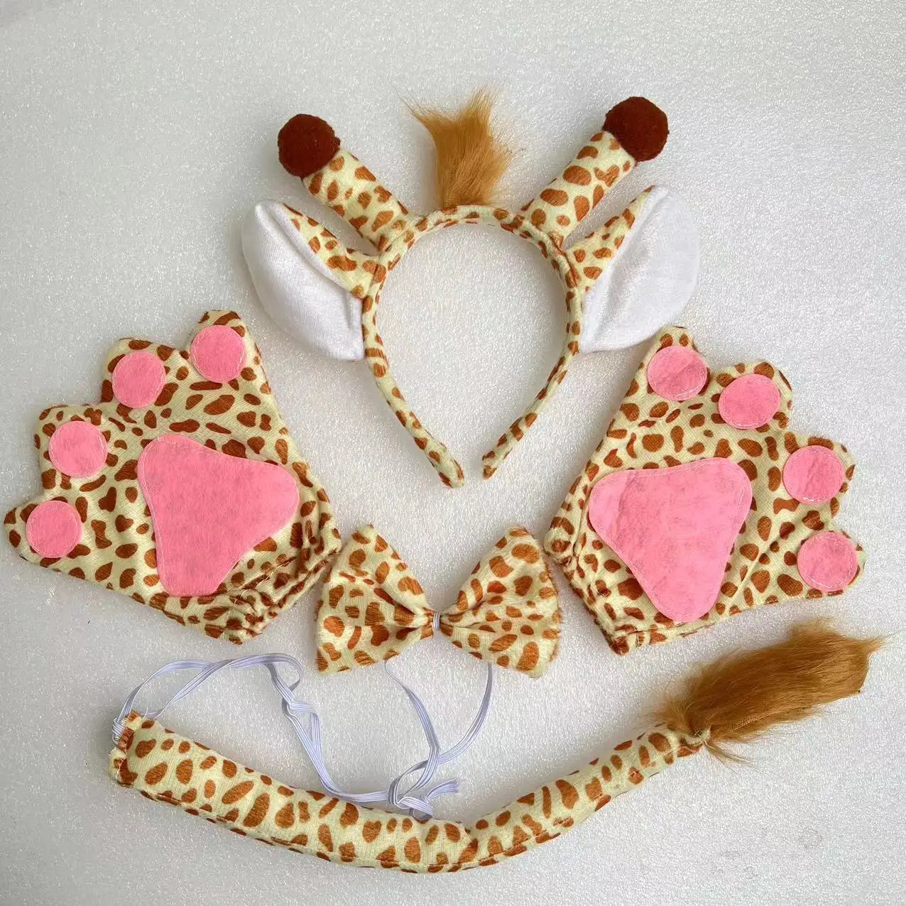 Halloween Giraffe Headband Tie Skirt Gloves Cosplay Kawaii Animal Headgear Christmas Party Costumes A Set Birthday Wearing