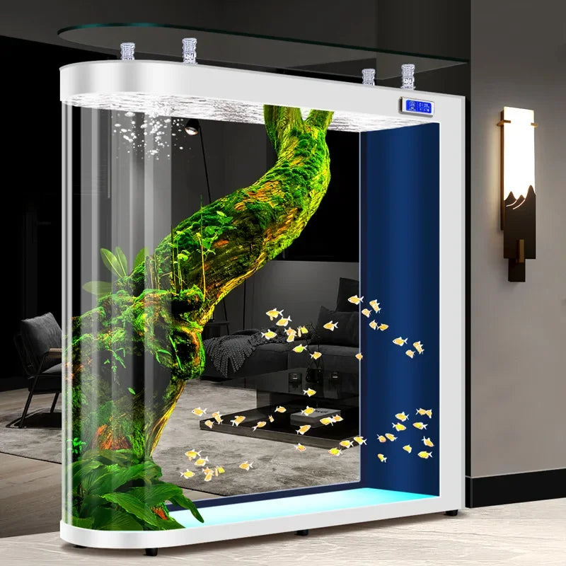 A139 Fish tank living room floor partition glass aquarium household medium and large screen self-circulation free water change