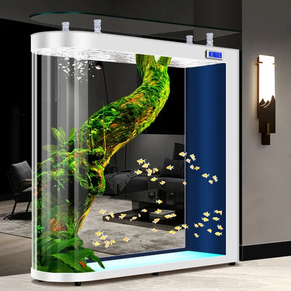 A139 Fish tank living room floor partition glass aquarium household medium and large screen self-circulation free water change
