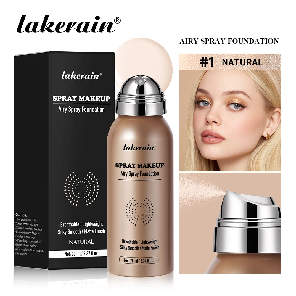 Airy Foundation Spray Waterproof Sweat-resistant Natural Silky Matte Finish Even Skin Tone Breathable Foundation Make-up Spray