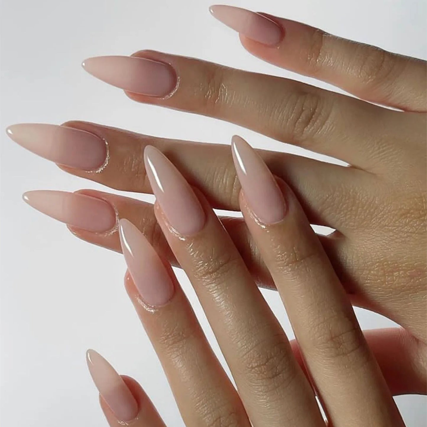24PCS stiletto false nail tips Mid-length Gradients press on nails wearable full cover fashion false fingernails patch for girls
