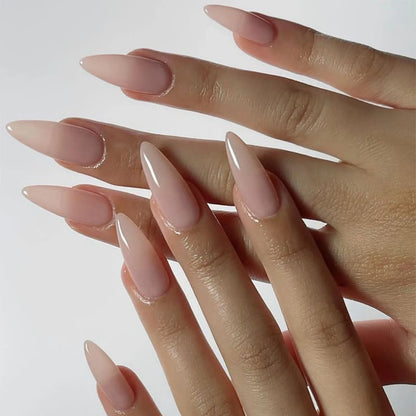 24PCS stiletto false nail tips Mid-length Gradients press on nails wearable full cover fashion false fingernails patch for girls
