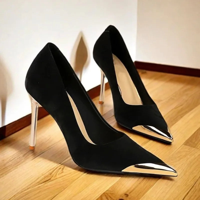 Elegant Ultra High Heels Ladies Patent Pumps Four Season Pointed Toe Thin-heel Women High Heel Wedding Office Career Shoes 35-42