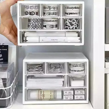 9 Grids Desktop Compartment Box Storage Box Jewelry Cosmetic Box Drawer Desk Organizer Earrings Makeup Transparent Container