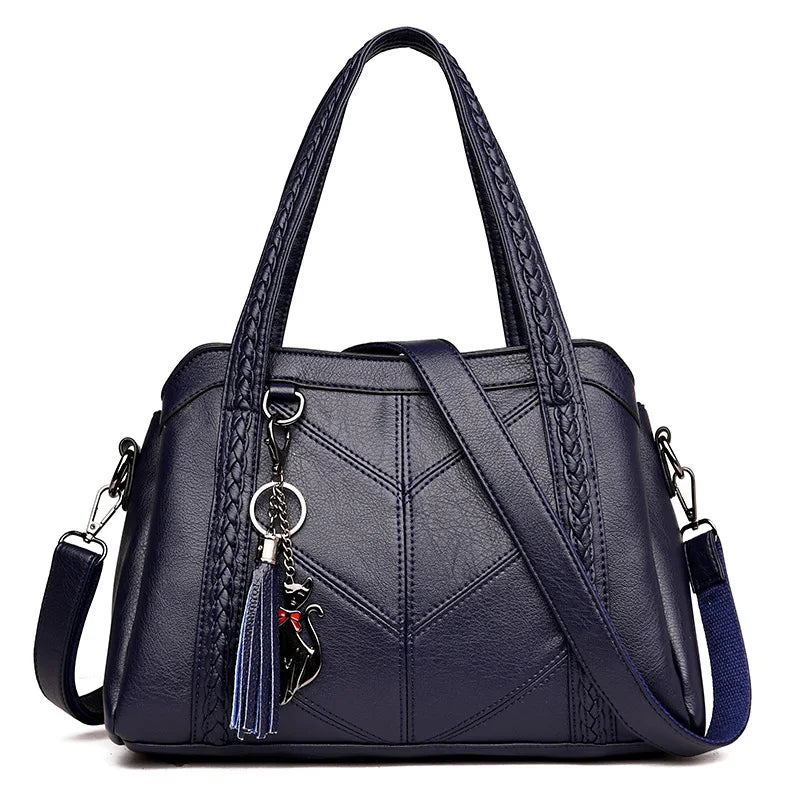 Women's Bag2023New Style Middle-aged Mom Bag Simple Retro Women's Handbag Soft Leather Large Capacity Crossbody Bag