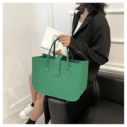 New Fashion Women Bag Felt Cloth HandBag Female Large Capacity Totes Ladies Solid Color Travel Shopping Bags Purses bolso mujer