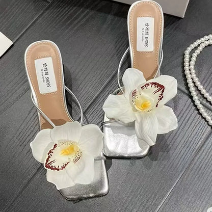 1 Pair Simulation Coloful Thai Fairy Butterfly Flower Shoe Buckles Personalized Design Phalaenopsis Shoe Flower Sandals