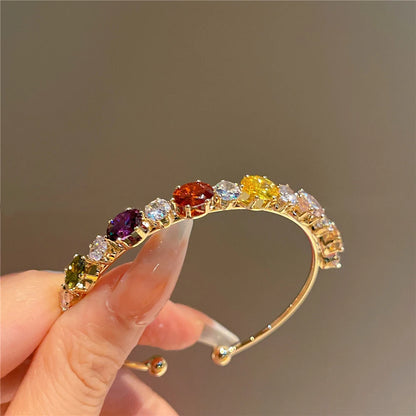 New Fashion Luxury Sweet Bow Zircon Silver Color Copper Open Bracelets for Women Shiny Full of Rhinestone Jewelry Party Gift