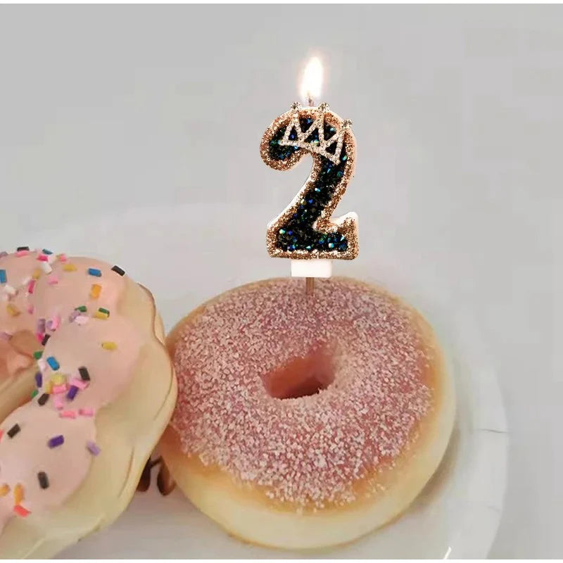 Birthday Digital Candles Number Candle Top of Cake Crown Cake Topper Baby Shower Decor Birthday Party Supply свечи для торта
